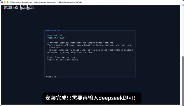 DeepSeek TUI初始化配置界面