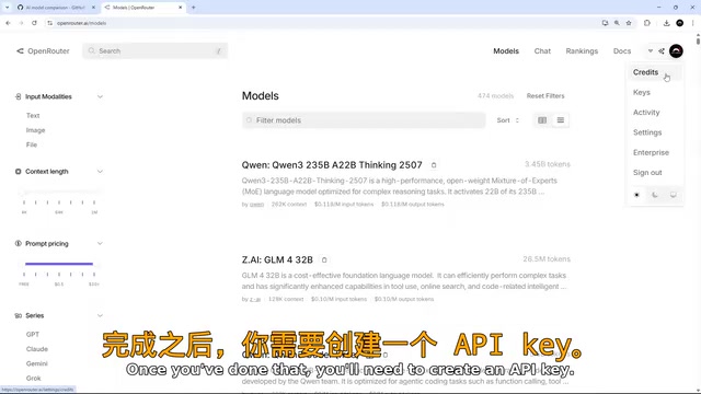 Open Router账户设置