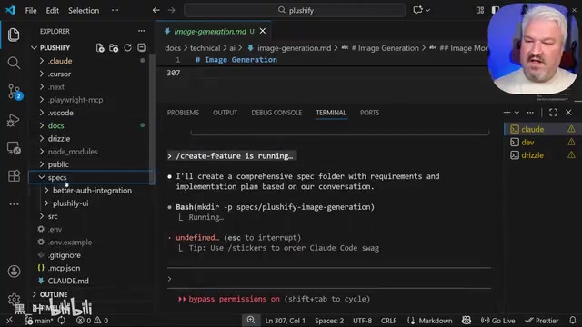 create a subfolder for this new feature in the specs folder.