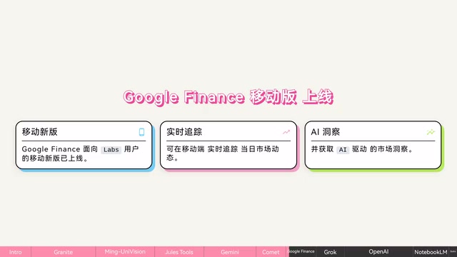Google Finance移动版AI洞察界面