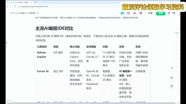 主流AI编程工具对比