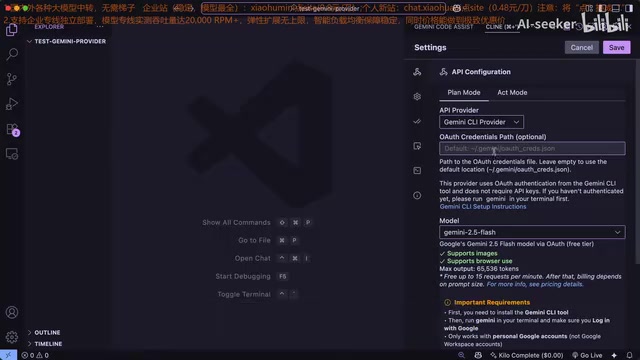 Cline设置界面