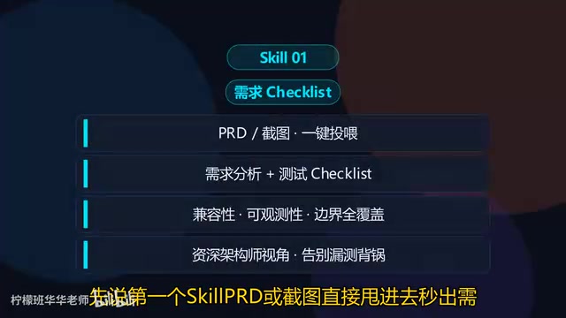 Requirements analysis plus complete test checklist
