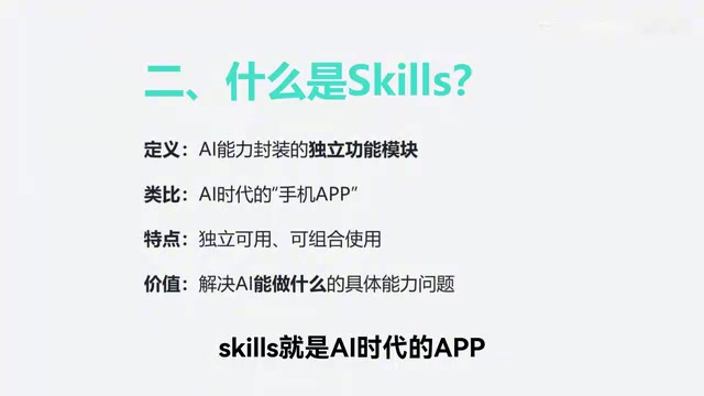 Skills是独立的功能模块