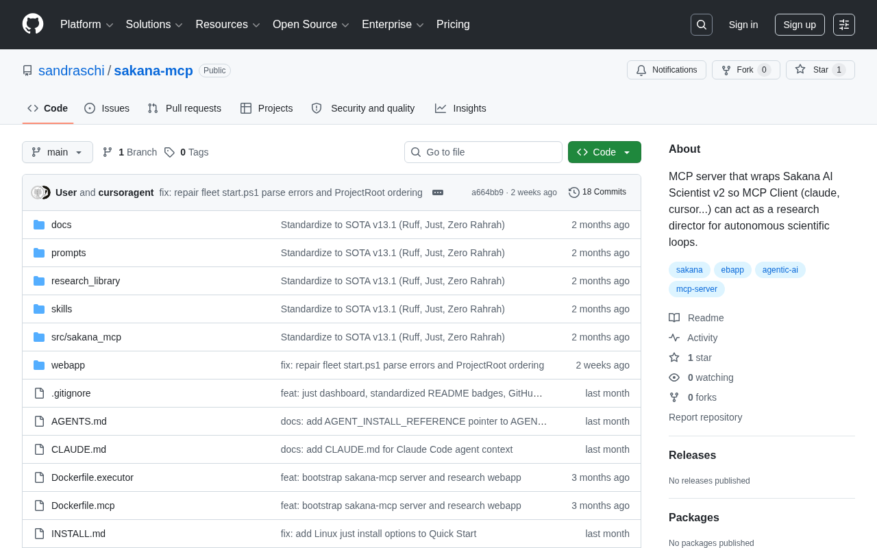 sakana-mcp: Driving AI Scientist Autonomous Research Cycles via MCP Protocol