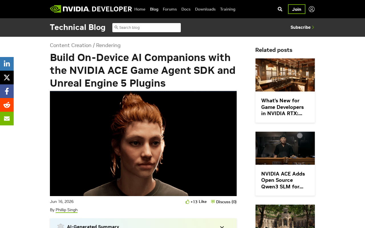 NVIDIA ACE SDK: On-Device AI Inference for Intelligent Game NPC Companions