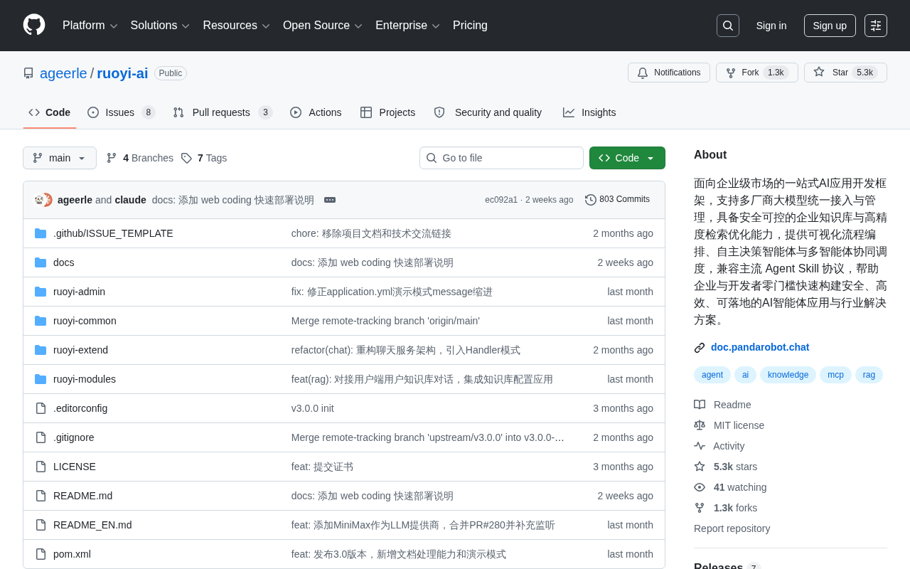 RuoYi-AI开源框架:Java企业级AI应用开发一站式解决方案