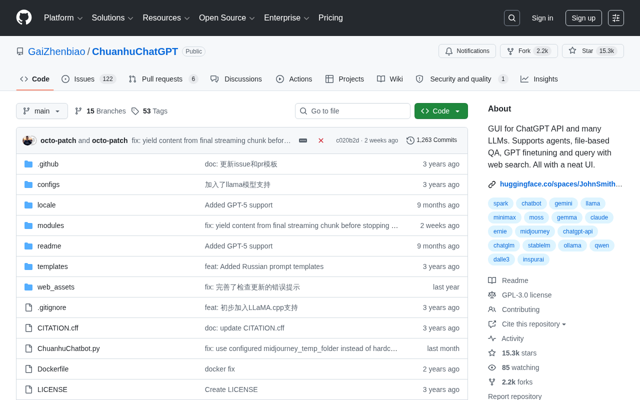 ChuanhuChatGPT: A Comprehensive Analysis of the 15K-Star Open-Source Multi-Model Chat Interface