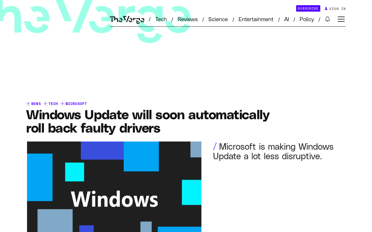 Windows Update新功能:自动回滚故障驱动程序,告别蓝屏困扰