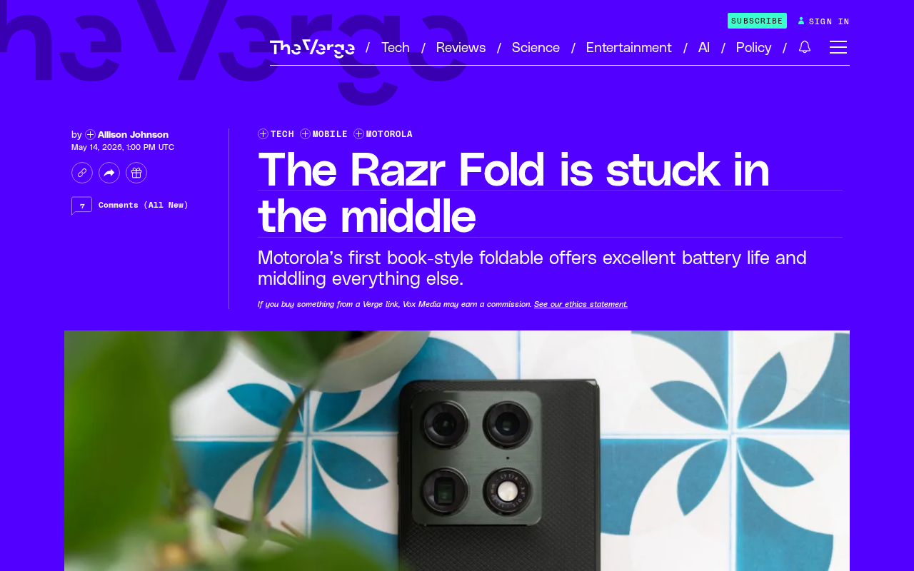 Motorola Razr Fold评测:续航碾压折叠屏对手,为何仍难推荐?