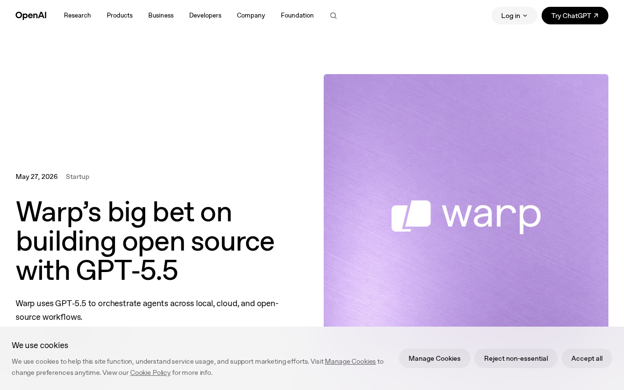 Warp Bets on GPT-5.5: How AI Coding Agents Are Reshaping Open-Source Development Workflows