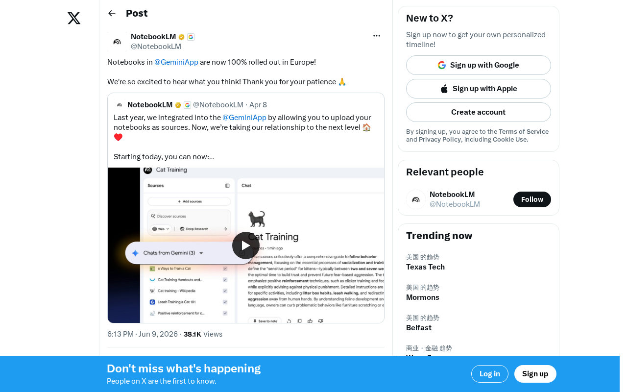 Gemini Notebooks Feature Officially Launches in Europe: Full Rollout Complete