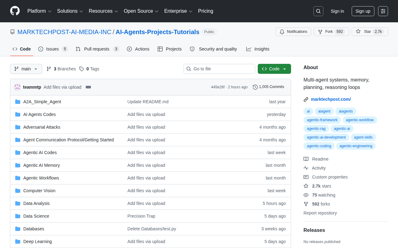 AI Agent Tutorial Collection: Complete Coverage of Multi-Agent, Memory, and Reasoning