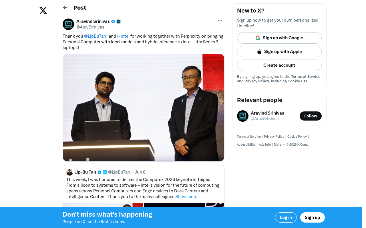 Perplexity联手Intel:本地AI模型与混合推理登陆笔记本电脑