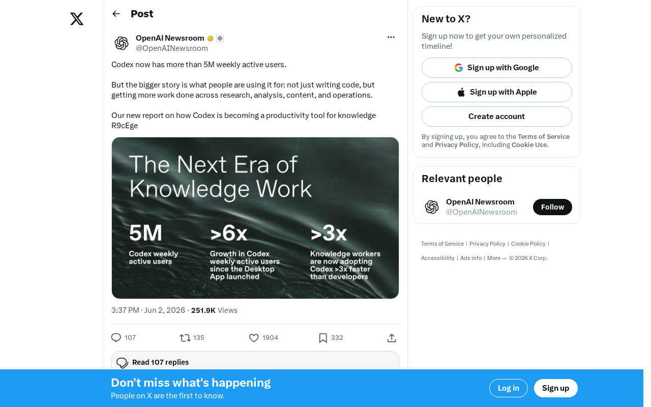 OpenAI Codex Surpasses 5 Million Weekly Active Users: The Transformation from Code Tool to Knowledge Work Platform