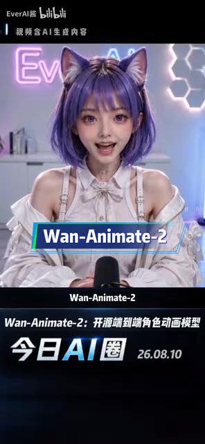与一般的通过视频驱动图片角色做出相似动作不同,Wan-Animate-2支持文字控制镜头。
