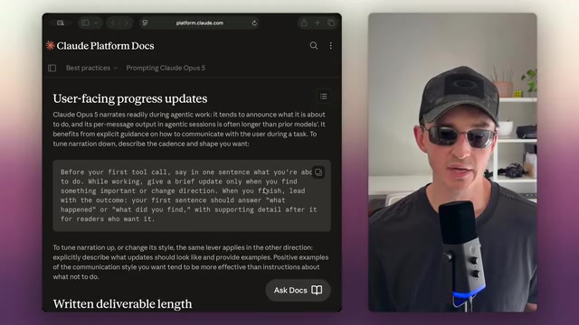 通过明确指令调低Opus 5的叙述程度