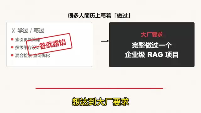 至少要完整做过一个企业级RAG项目