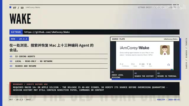 Wake 覆盖数量到 13 种编码 Agent