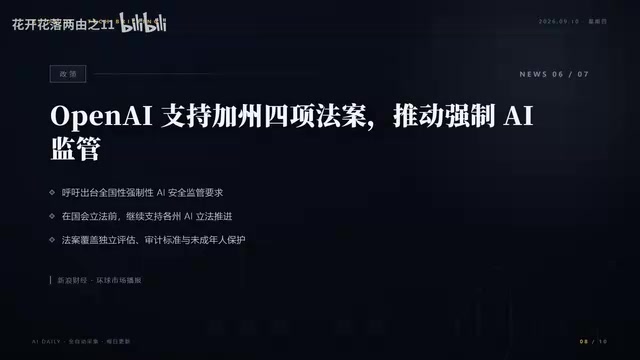 OpenAI 支持加州立法