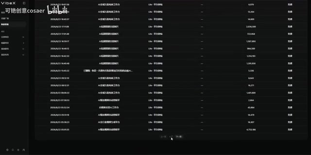 零成本使用记录展示