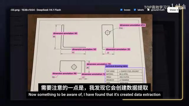 Dimension extraction and bounding boxes from technical drawings