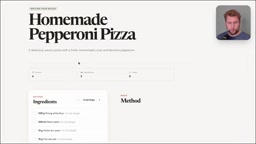 Recipe data generated according to a preset JSON structure