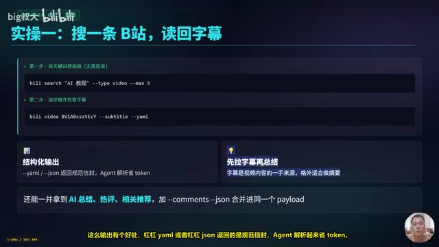 Pull subtitles first, then summarize