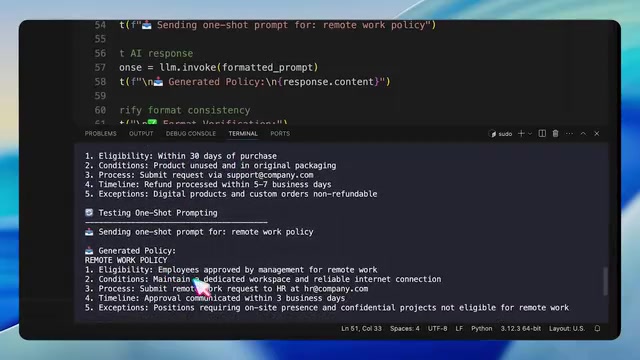 This shows an example