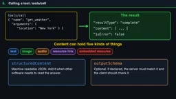 Call results can carry structured content