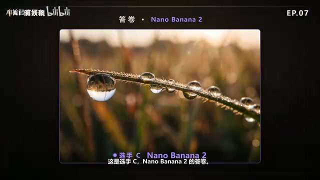 评委Code认为,露珠多数坐在页面上而非悬垂,页面满布碎水滴
