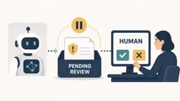 Requests can wait for human review rather than letting the agent approve itself