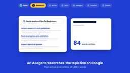 An AI agent performs real-time search and writes an article of 1,300+ words