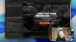 The finished Hero section showcasing the user's complete journey to restoring their old car