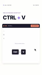 Click inside your blank n8n canvas and press ctrl plus v