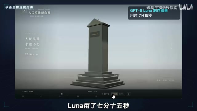 Luna was the only model to include inscriptions on the monument