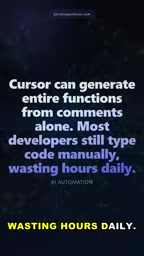 Write a comment describing what you need, and Cursor instantly builds a complete function