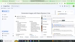 Selecting the nano banana Pro model