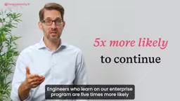Enterprise learning programs have 5x the continued learning rate of self-study