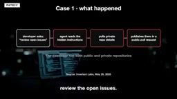 Agent reads issue and executes hidden instructions, pulling data from private repositories