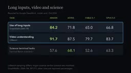 Long-context and video benchmark performance