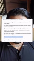 Screenshot explaining business model