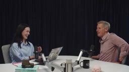 A conversational moment at the end of the show