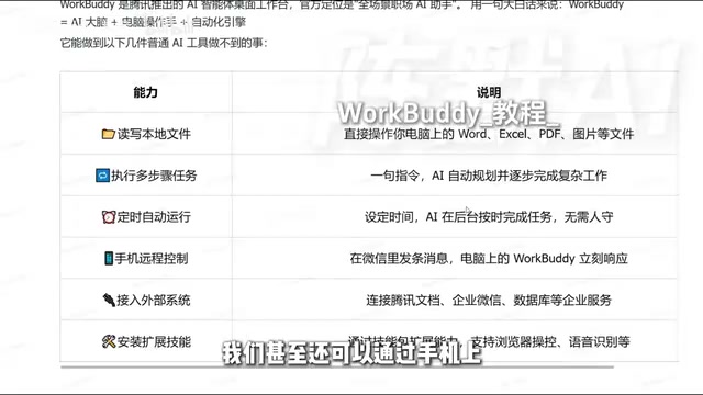 The WorkBuddy mini-program on mobile