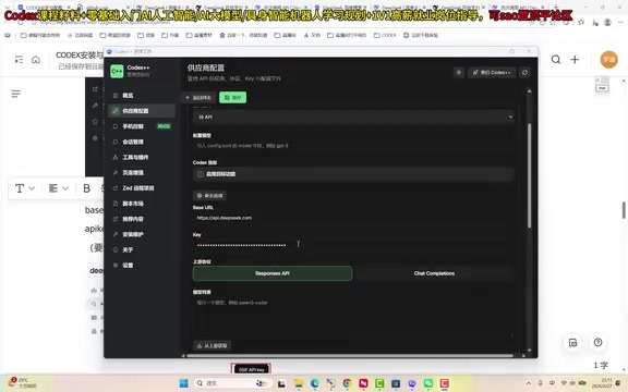 DeepSeek API Key entry example