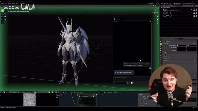 Toon shader test demonstrating the AI's material capabilities