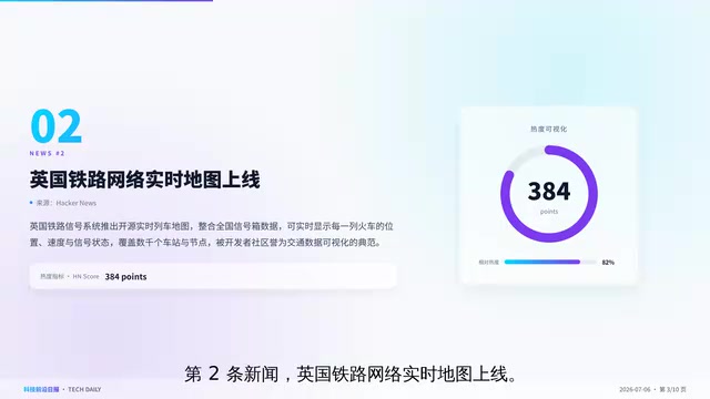 英国铁路信号系统推出开源实时列车地图