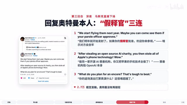 截至制作这期内容，奥特曼没有再接招，他最后一条推文是在聊AI对就业的影响，和这件事无关。