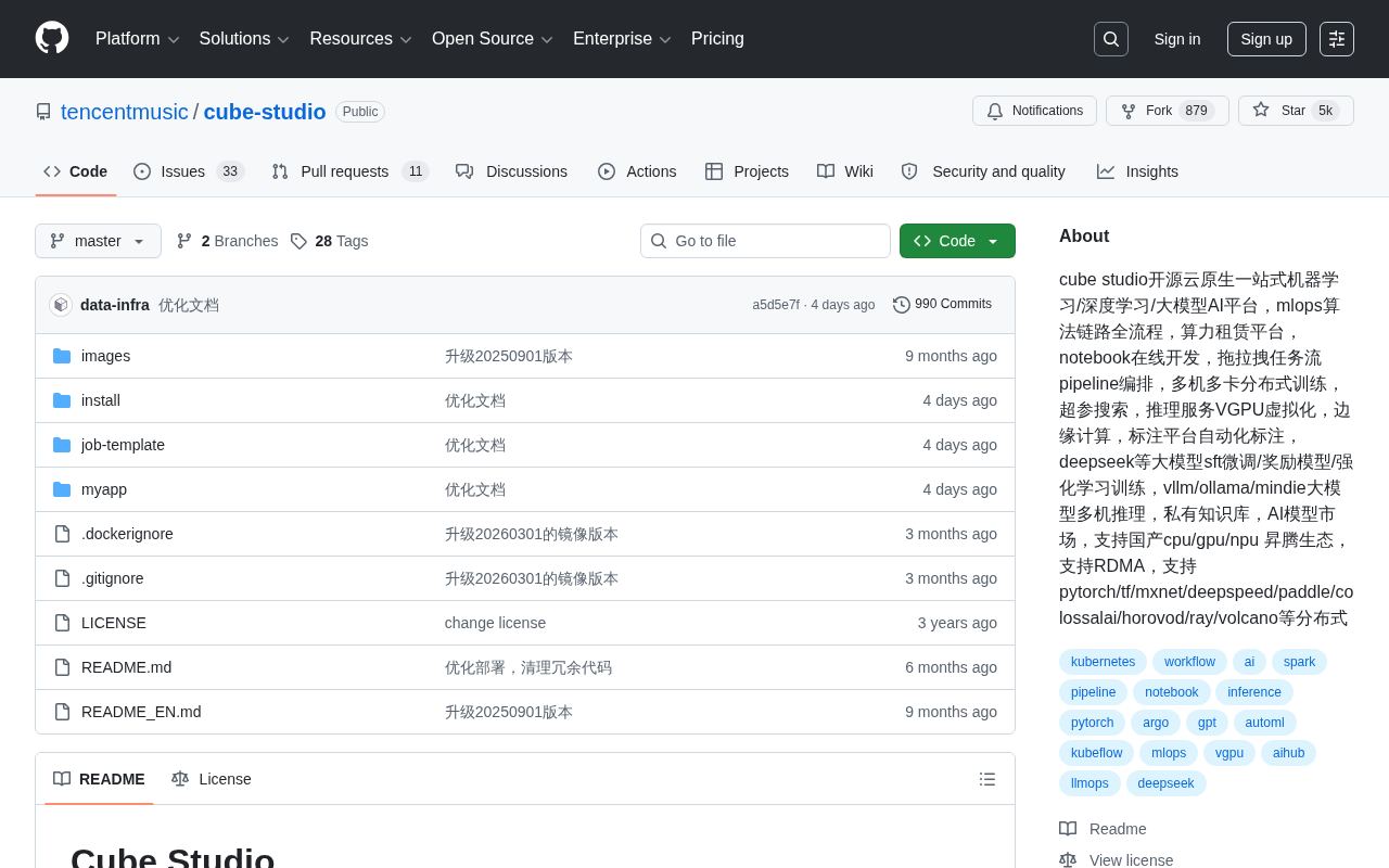 Cube Studio:腾讯开源一站式AI平台,大模型训练到推理全覆盖