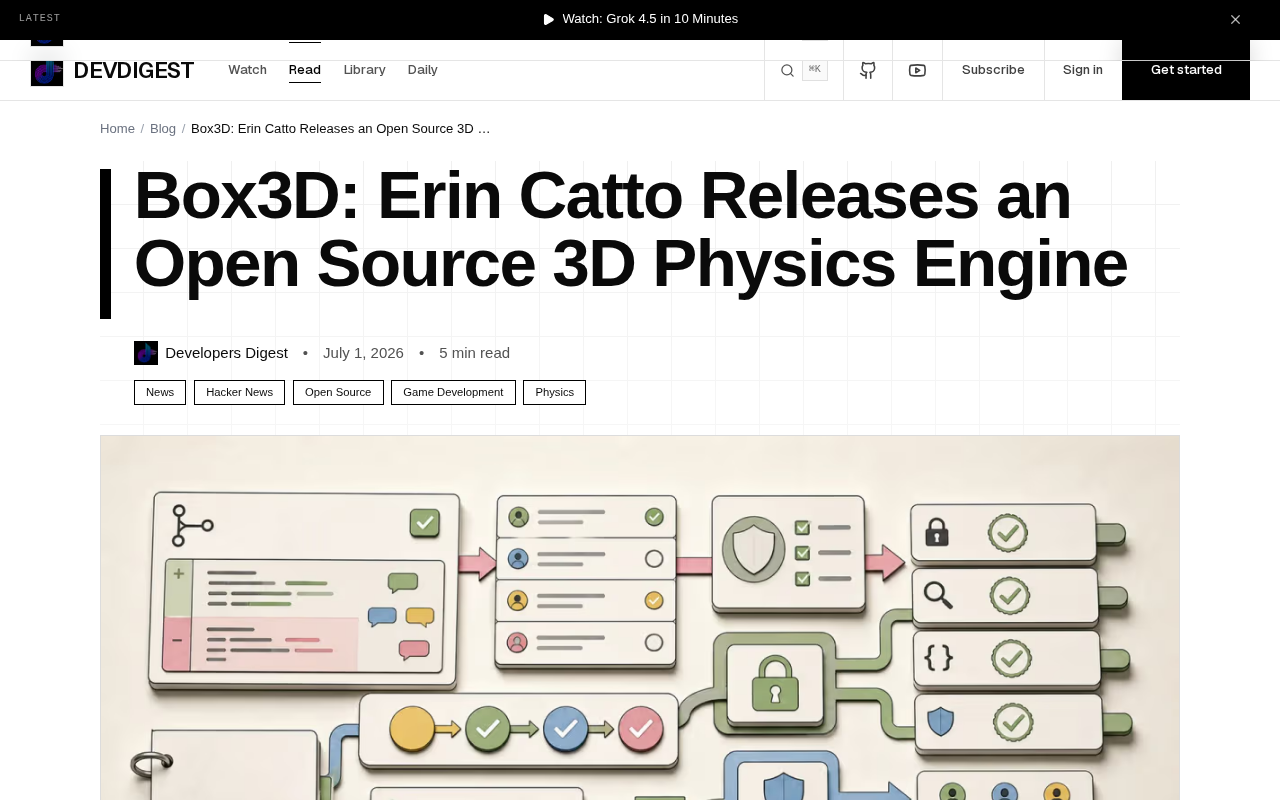 Box3D开源3D物理引擎发布:Box2D之父Erin Catto新作